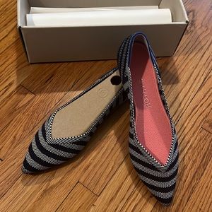 Blue and white striped Rothy’s